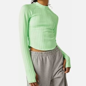 NWT/NWOT Women's FREE PEOPLE Movement Lime Long Sleeve Top